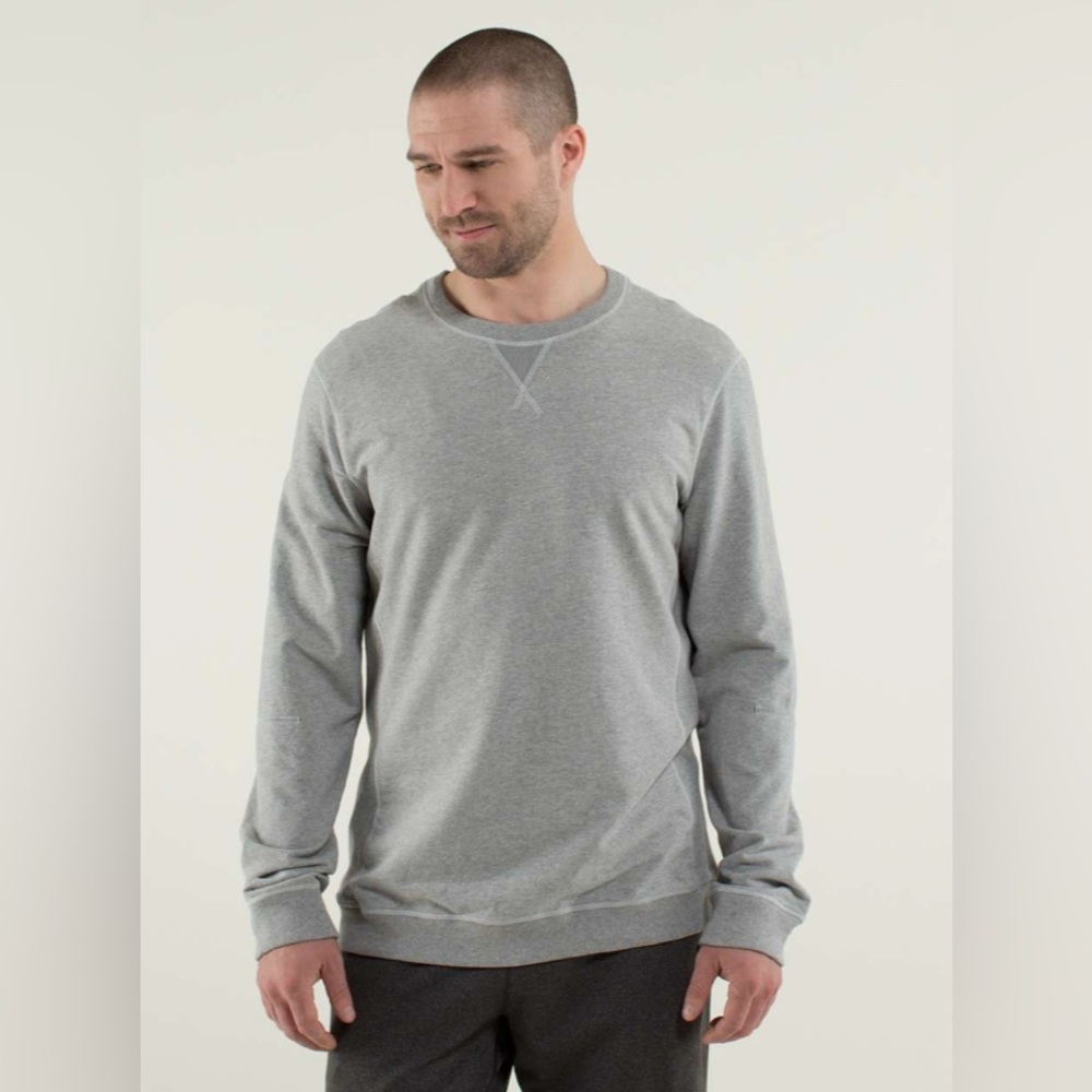 Lululemon All Town Crew Long Sleeve Sweatshirt Men's Heathered Gray French Terry